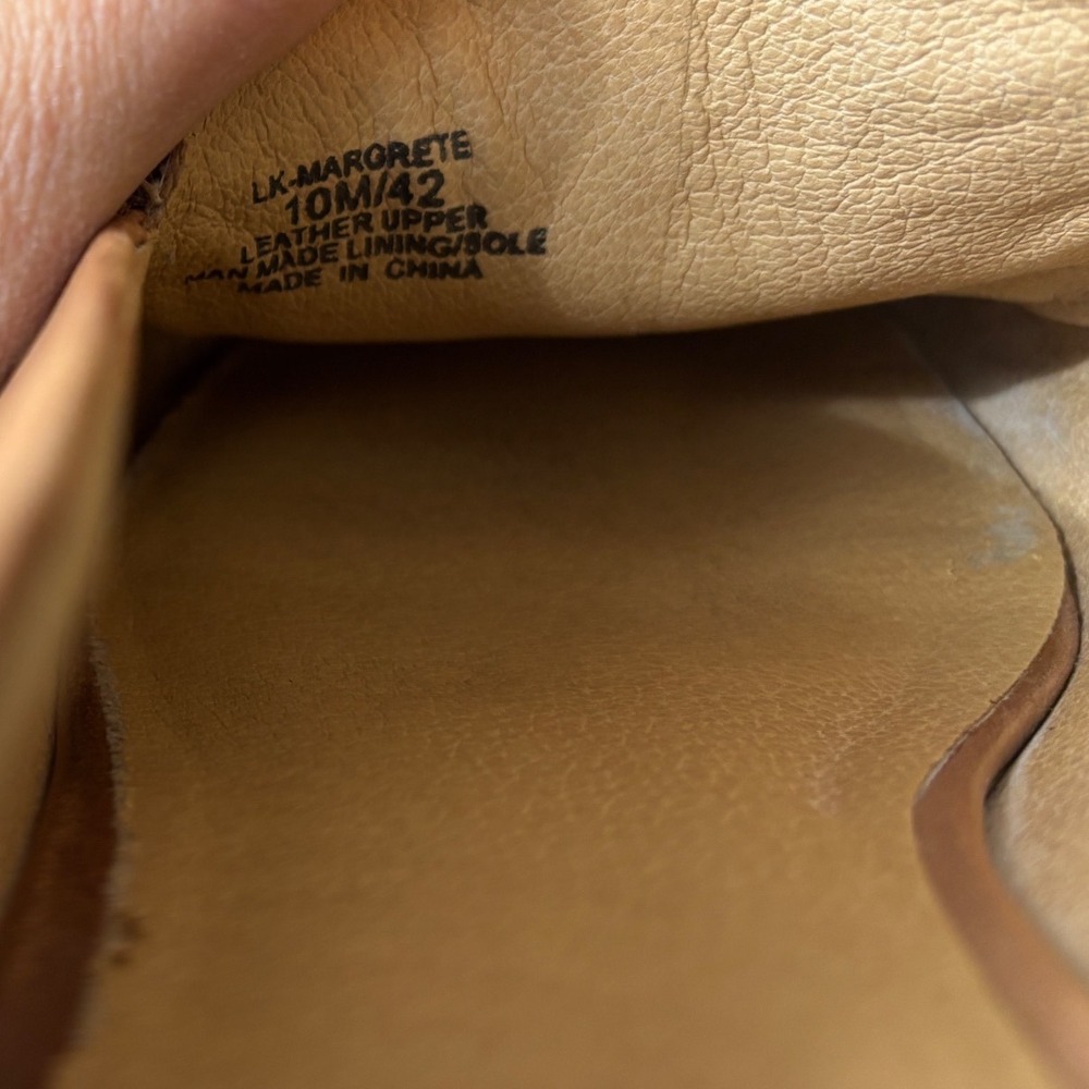 Lucky Brand Margorete Tan Leather Pointed Toe Mules Size 10M Cognac Slip On Shoe - Picture 5 of 5